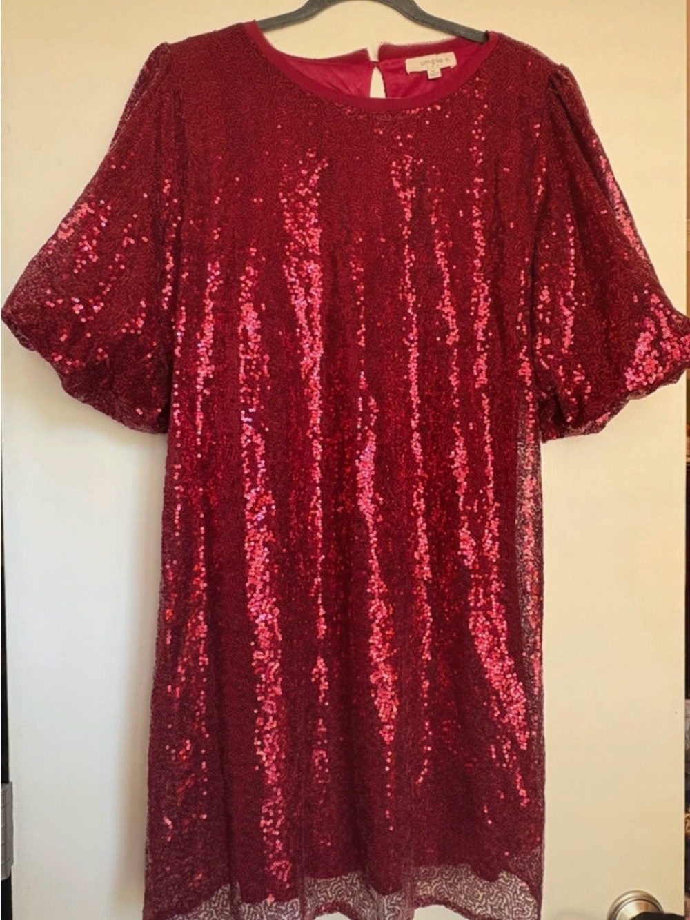 Umgee Sparkling Red Sequin Shift Mini Dress